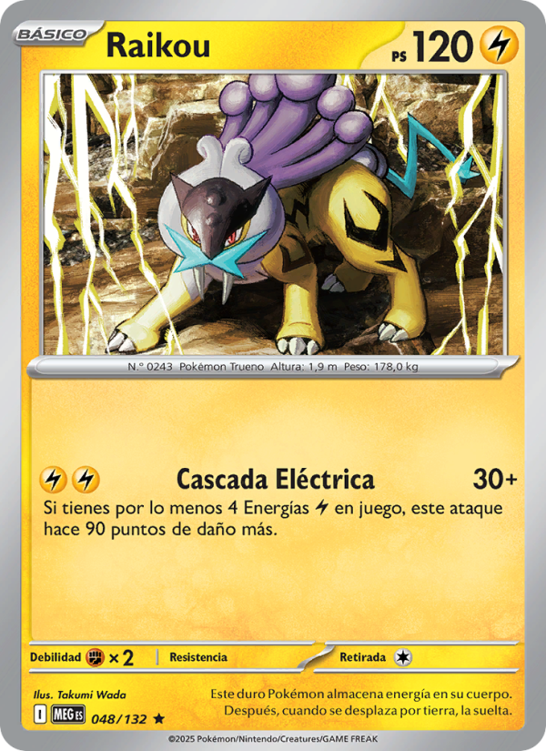 Raikou 048 — Megaevolución (Spanish Pokémon TCG card)