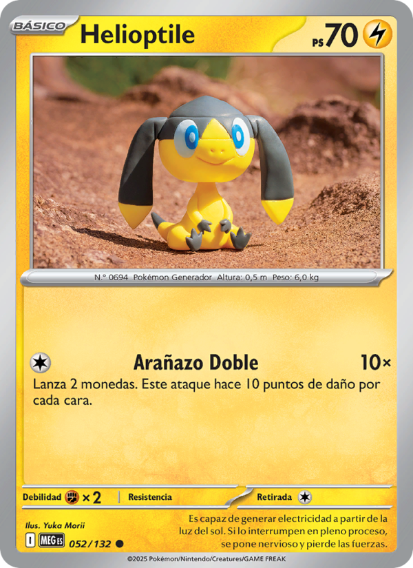 Helioptile 052 — Megaevolución (Spanish Pokémon TCG card)