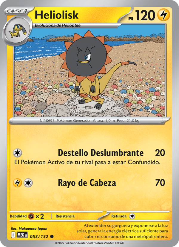 Heliolisk 053 — Megaevolución (Spanish Pokémon TCG card)