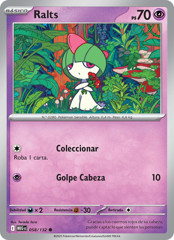 Ralts 058 — Megaevolución (Spanish Pokémon TCG card)