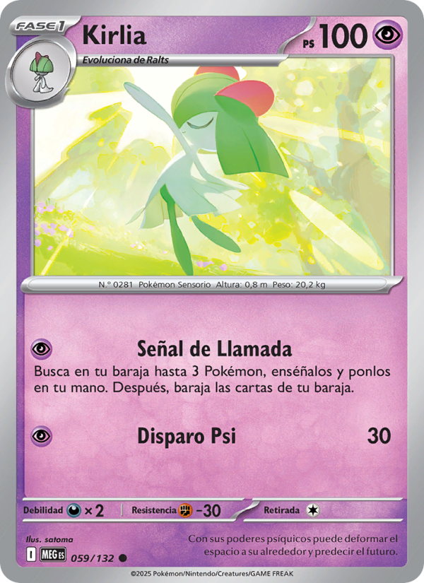 Kirlia 059 — Megaevolución (Spanish Pokémon TCG card)