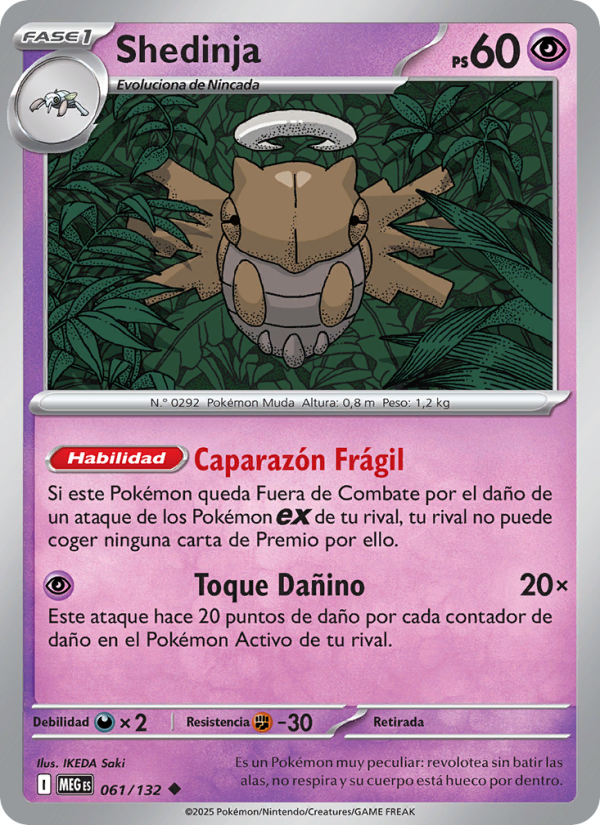 Shedinja 061 — Megaevolución (Spanish Pokémon TCG card)