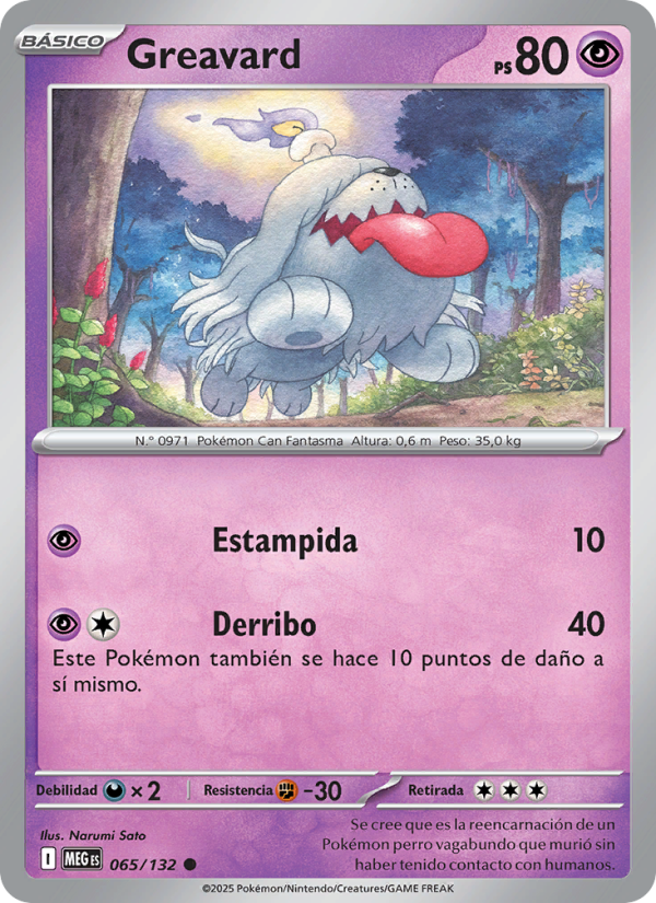Greavard 065 — Megaevolución (Spanish Pokémon TCG card)