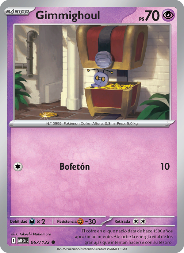 Gimmighoul 067 — Megaevolución (Spanish Pokémon TCG card)