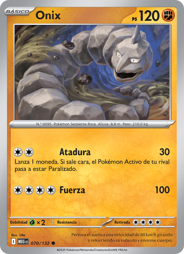 Onix 070 — Megaevolución (Spanish Pokémon TCG card)
