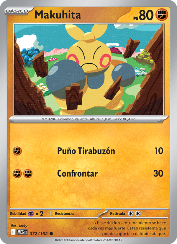 Makuhita 072 — Megaevolución (Spanish Pokémon TCG card)