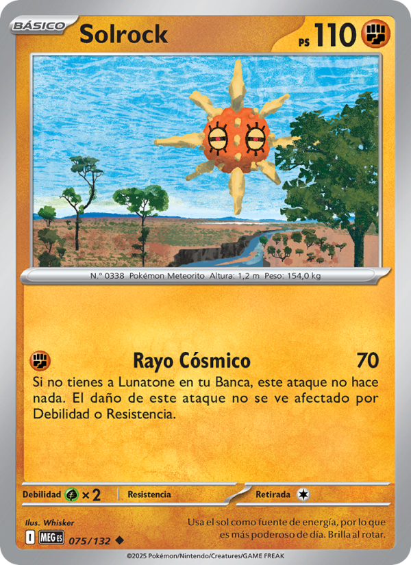 Solrock 075 — Megaevolución (Spanish Pokémon TCG card)
