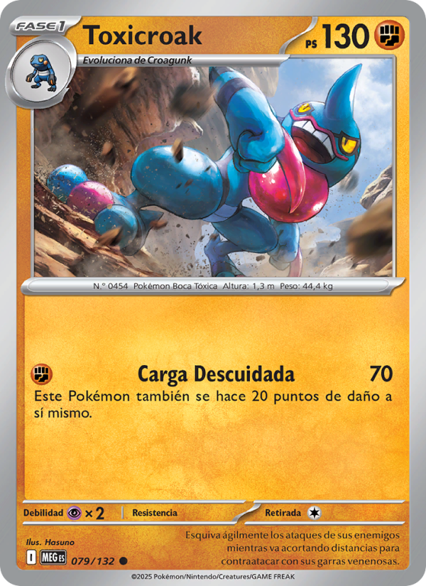Toxicroak 079 — Megaevolución (Spanish Pokémon TCG card)