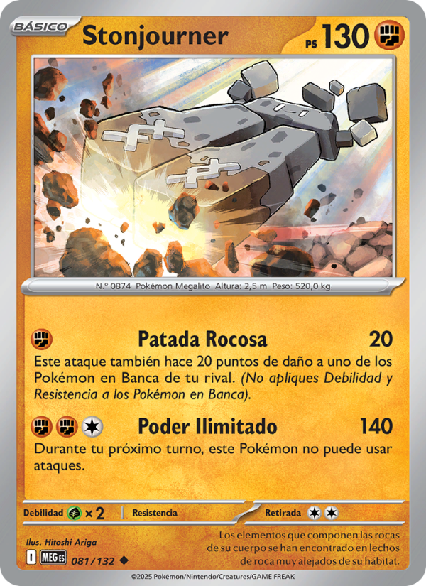 Stonjourner 081 — Megaevolución (Spanish Pokémon TCG card)