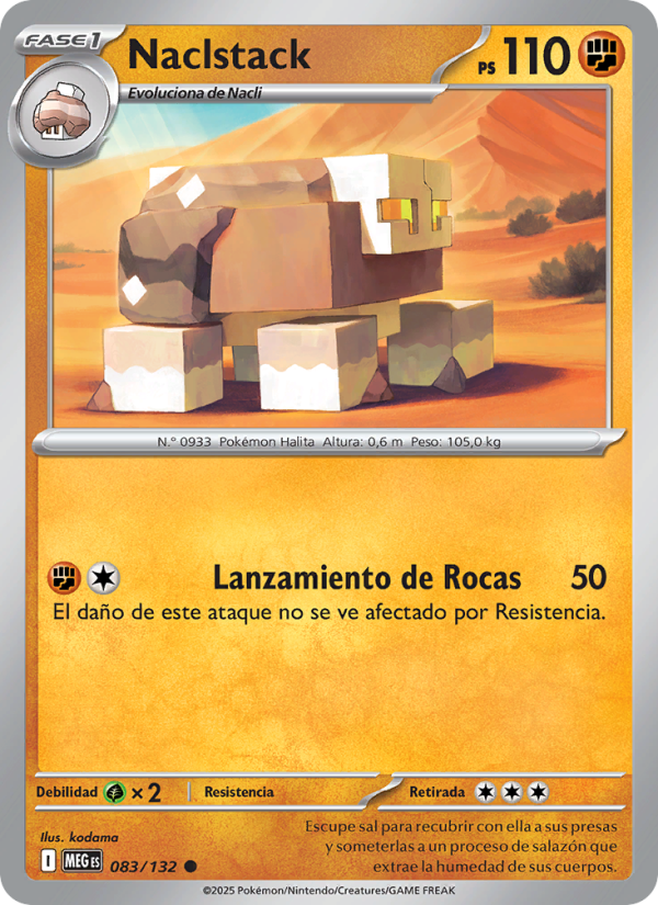 Naclstack 083 — Megaevolución (Spanish Pokémon TCG card)
