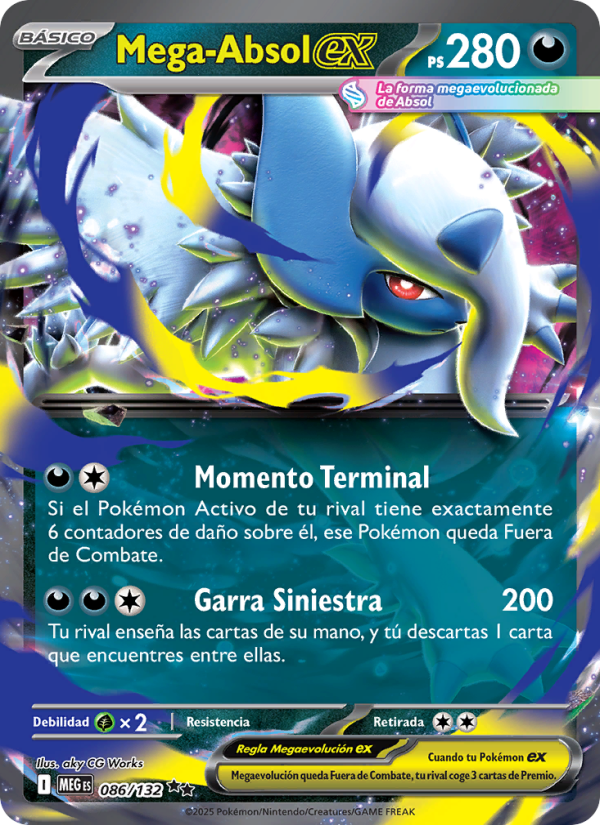 Mega-Absol ex 086 — Megaevolución (Spanish Pokémon TCG card)