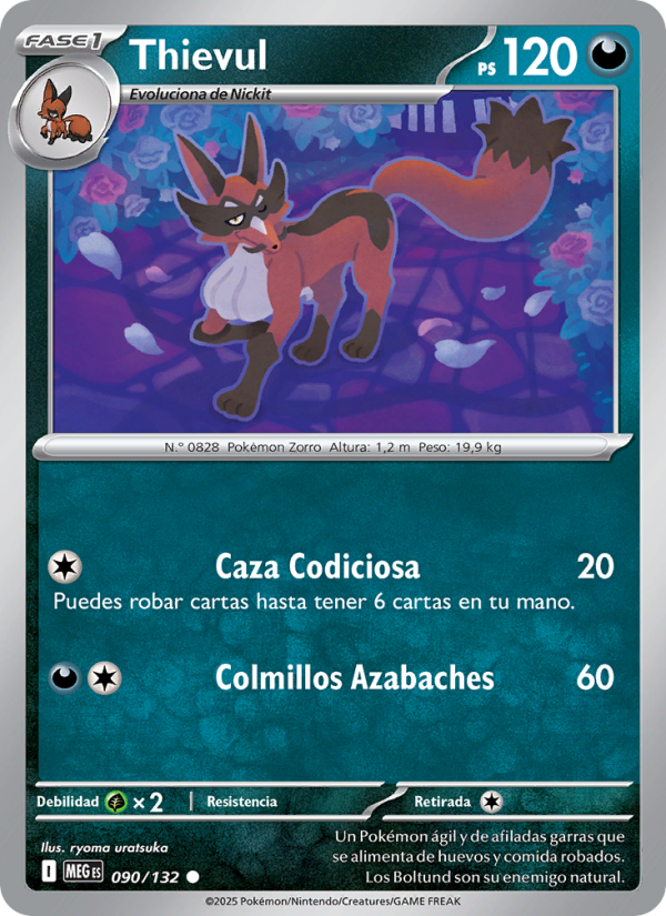 Thievul 090 — Megaevolución (Spanish Pokémon TCG card)