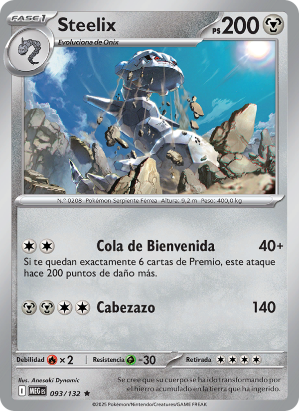 Steelix 093 — Megaevolución (Spanish Pokémon TCG card)
