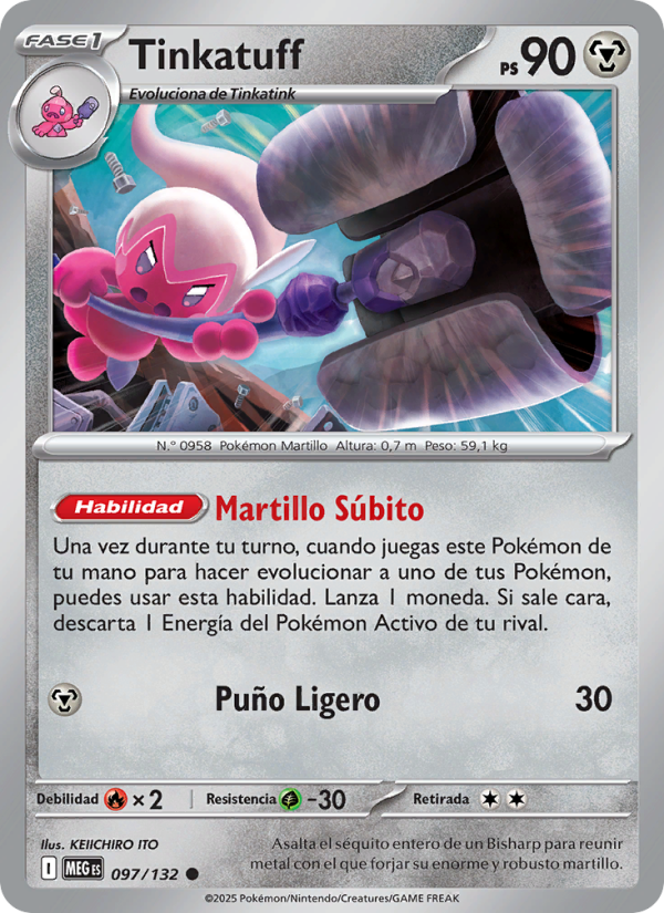 Tinkatuff 097 — Megaevolución (Spanish Pokémon TCG card)