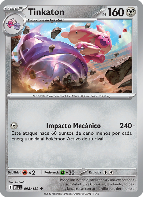 Tinkaton 098 — Megaevolución (Spanish Pokémon TCG card)