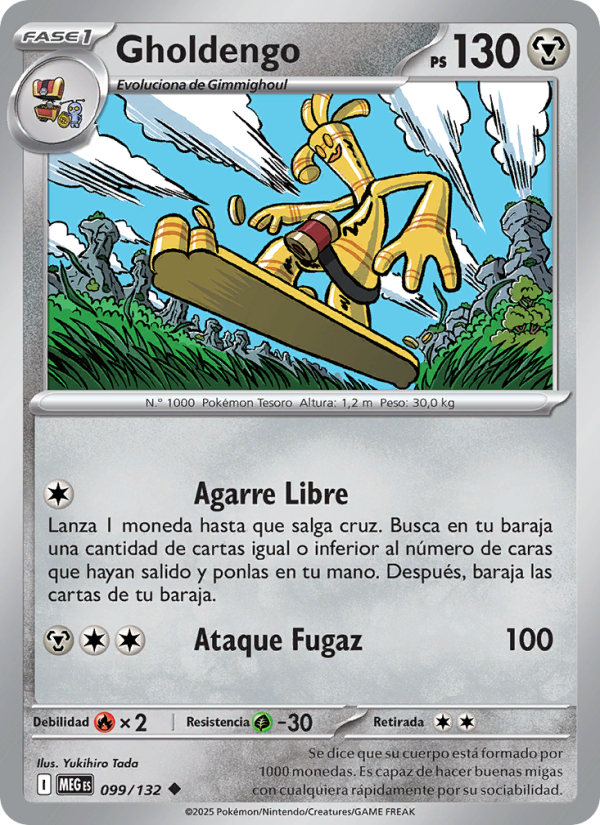 Gholdengo 099 — Megaevolución (Spanish Pokémon TCG card)