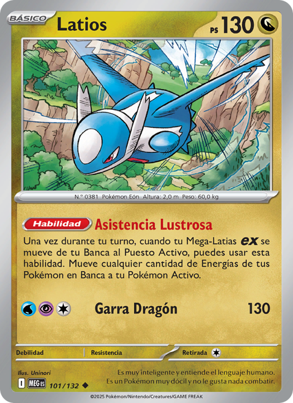 Latios 101 — Megaevolución (Spanish Pokémon TCG card)