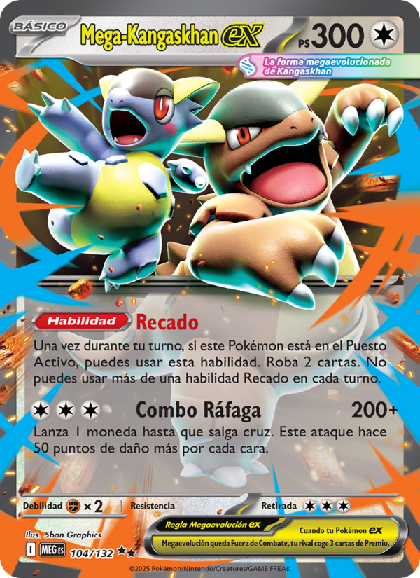 Mega-Kangaskhan ex 104 — Megaevolución (Spanish Pokémon TCG card)