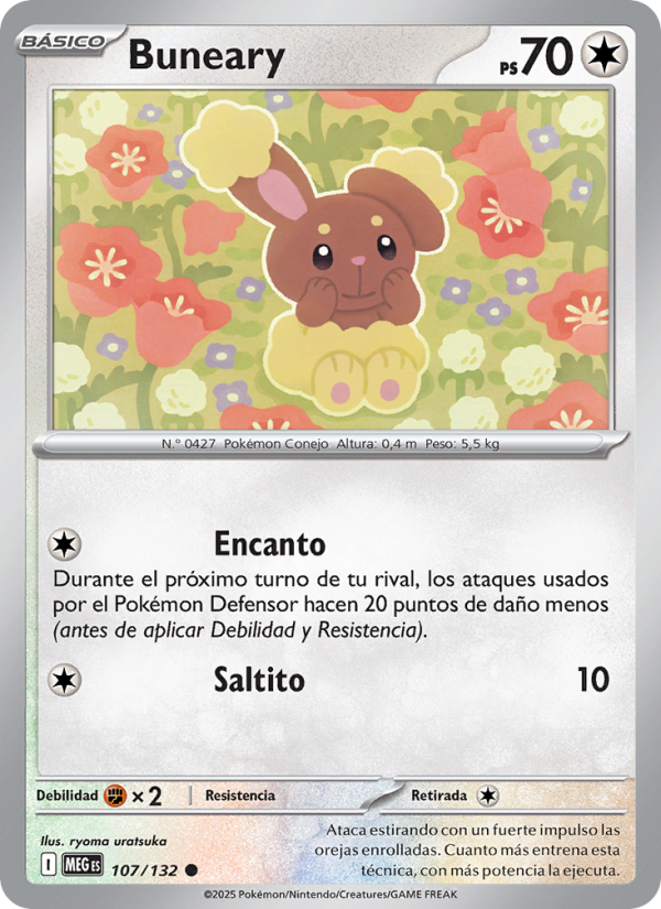 Buneary 107 — Megaevolución (Spanish Pokémon TCG card)