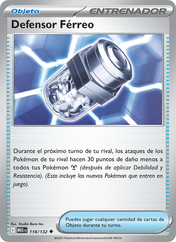 Defensor Férreo 118 — Megaevolución (Spanish Pokémon TCG card)