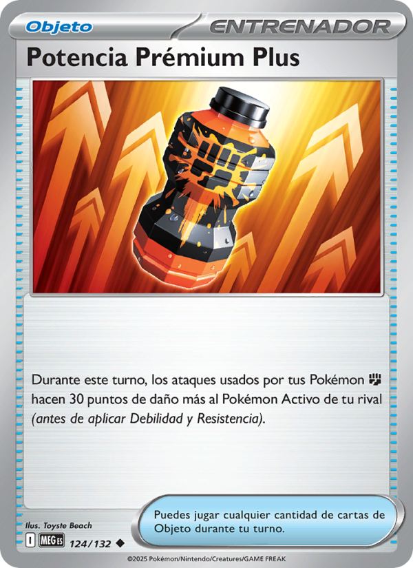 Potencia Prémium Plus 124 — Megaevolución (Spanish Pokémon TCG card)