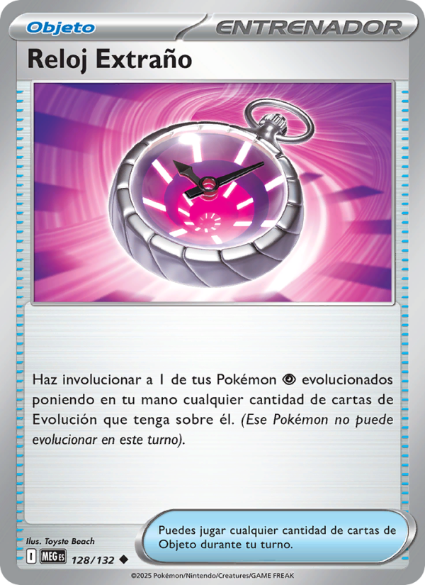 Reloj Extraño 128 — Megaevolución (Spanish Pokémon TCG card)