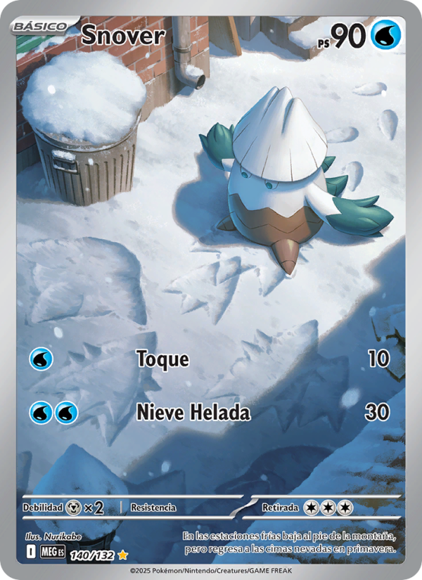 Snover 140 — Megaevolución (Spanish Pokémon TCG card)