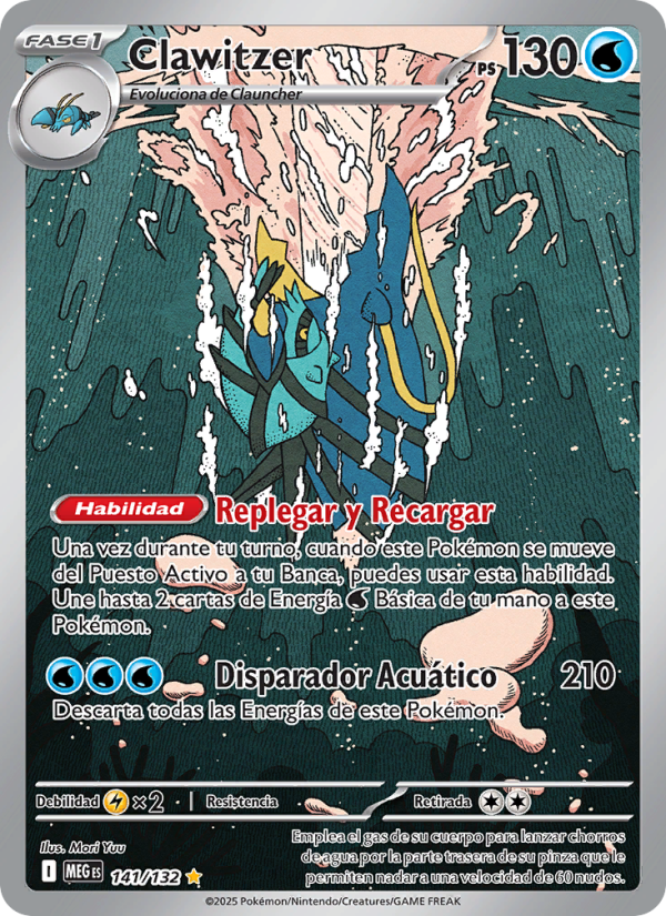 Clawitzer 141 — Megaevolución (Spanish Pokémon TCG card)