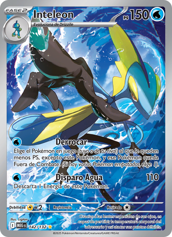 Inteleon 142 — Megaevolución (Spanish Pokémon TCG card)