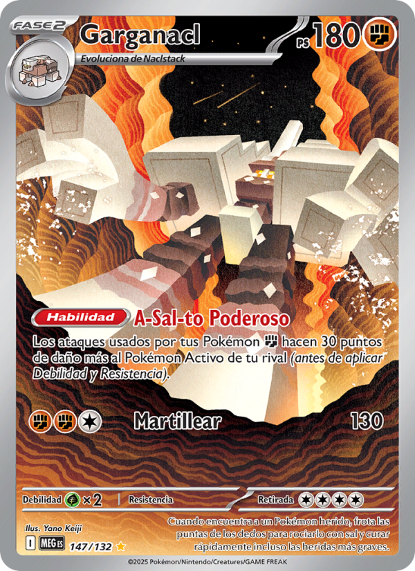 Garganacl 147 — Megaevolución (Spanish Pokémon TCG card)