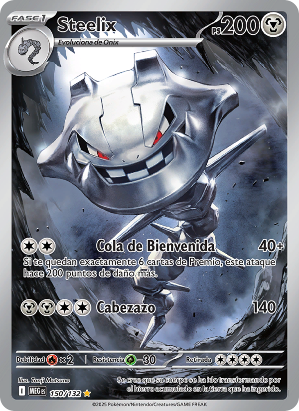 Steelix 150 — Megaevolución (Spanish Pokémon TCG card)