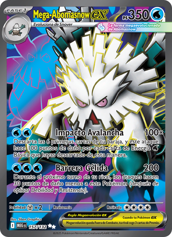 Mega-Abomasnow ex 157 — Megaevolución (Spanish Pokémon TCG card)