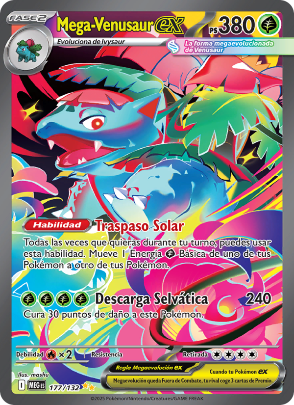 Mega Venusaur ex 177 — Megaevolución (Spanish Pokémon TCG card)