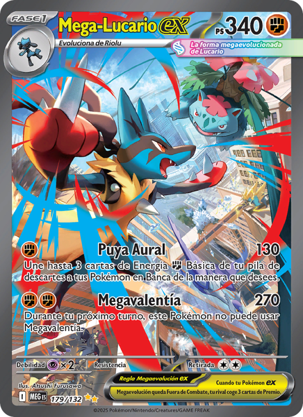 Mega-Lucario ex 179 — Megaevolución (Spanish Pokémon TCG card)