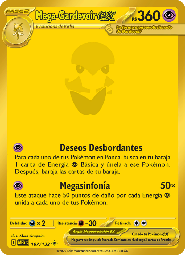 Mega-Gardevoir ex 187 — Megaevolución (Spanish Pokémon TCG card)