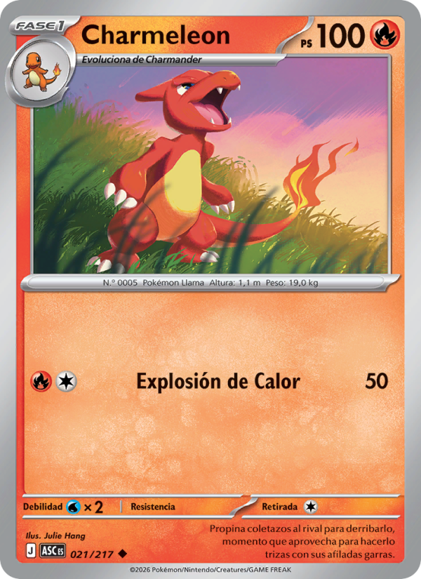 Charmeleon 021 — Héroes Ascendentes (Spanish Pokémon TCG card)