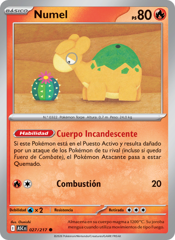 Numel 027 — Héroes Ascendentes (Spanish Pokémon TCG card)