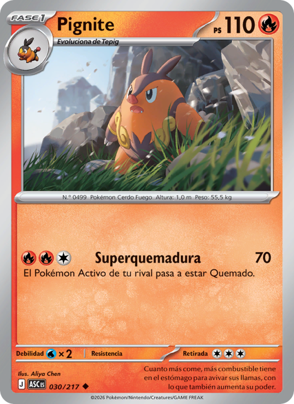 Pignite 030 — Héroes Ascendentes (Spanish Pokémon TCG card)