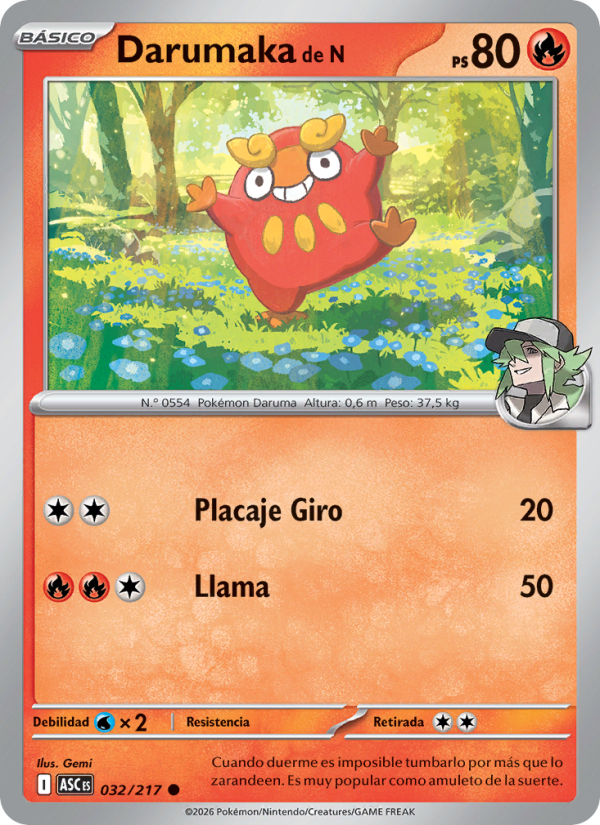 Darumaka de N 032 — Héroes Ascendentes (Spanish Pokémon TCG card)