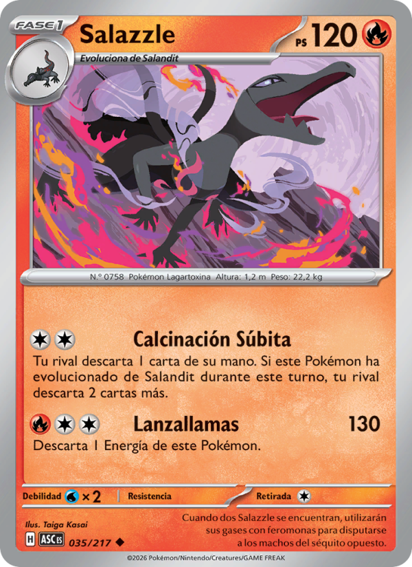 Salazzle 035 — Héroes Ascendentes (Spanish Pokémon TCG card)