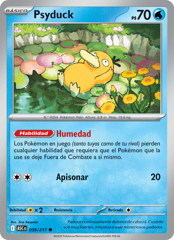 Psyduck 039 — Héroes Ascendentes (Spanish Pokémon TCG card)