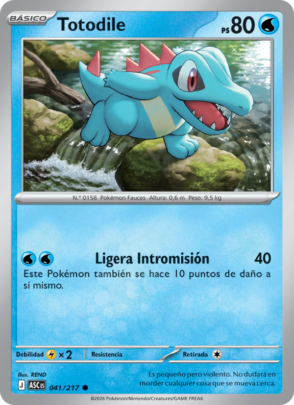 Totodile 041 — Héroes Ascendentes (Spanish Pokémon TCG card)