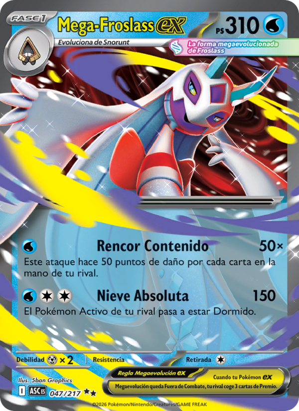 Mega-Froslass ex 047 — Héroes Ascendentes (Spanish Pokémon TCG card)