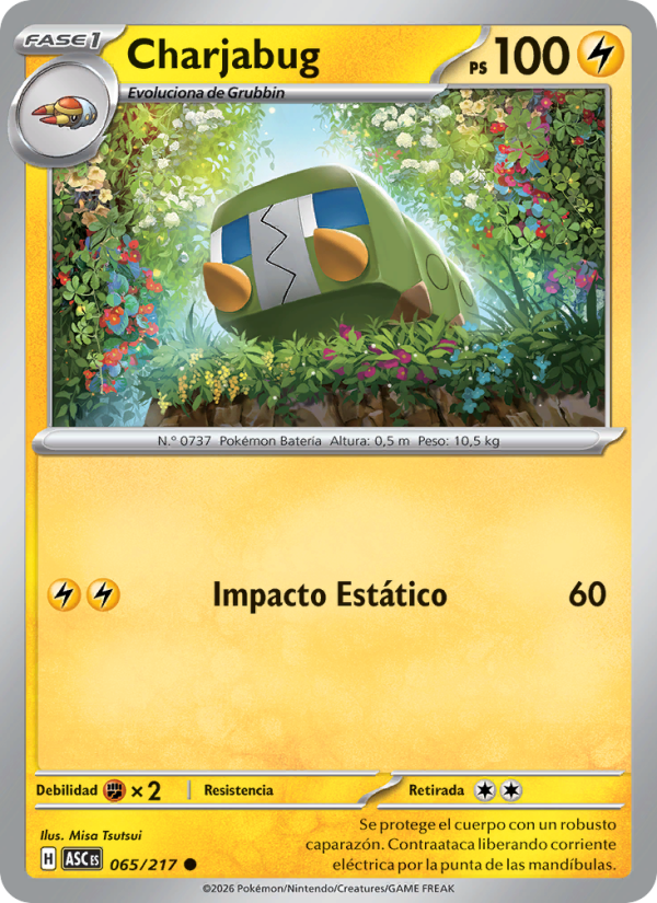 Charjabug 065 — Héroes Ascendentes (Spanish Pokémon TCG card)