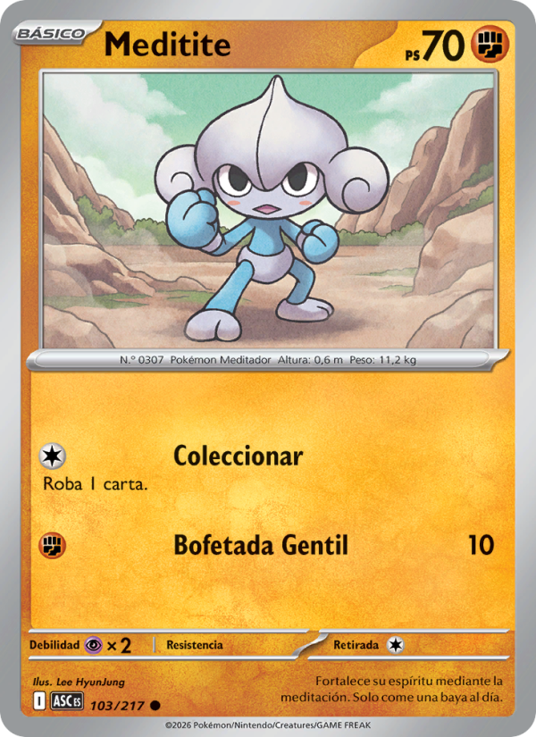 Meditite 103 — Héroes Ascendentes (Spanish Pokémon TCG card)