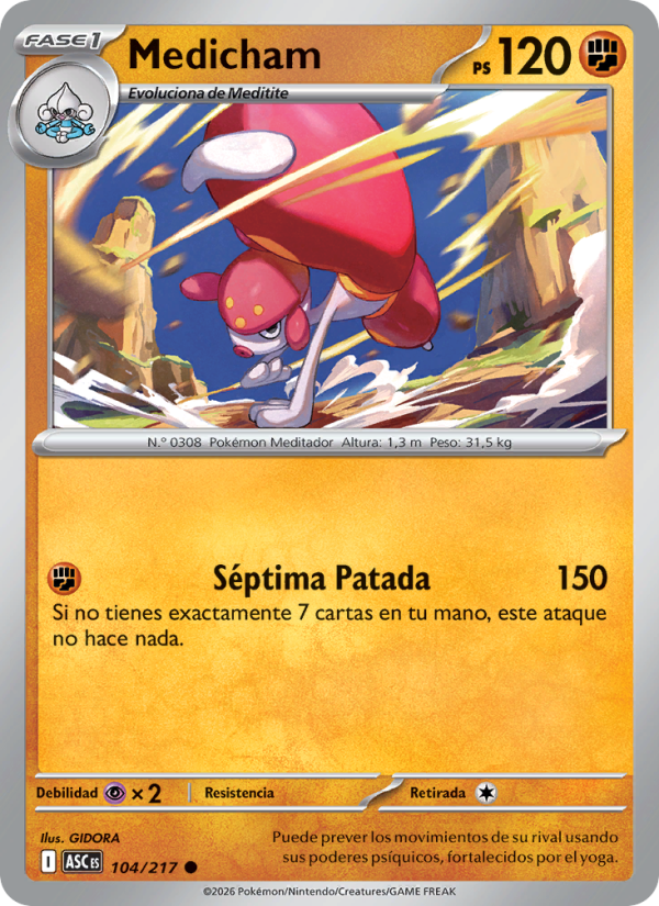 Medicham 104 — Héroes Ascendentes (Spanish Pokémon TCG card)