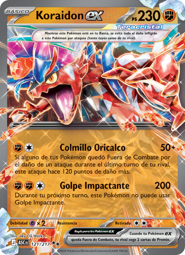Koraidon ex 121 — Héroes Ascendentes (Spanish Pokémon TCG card)