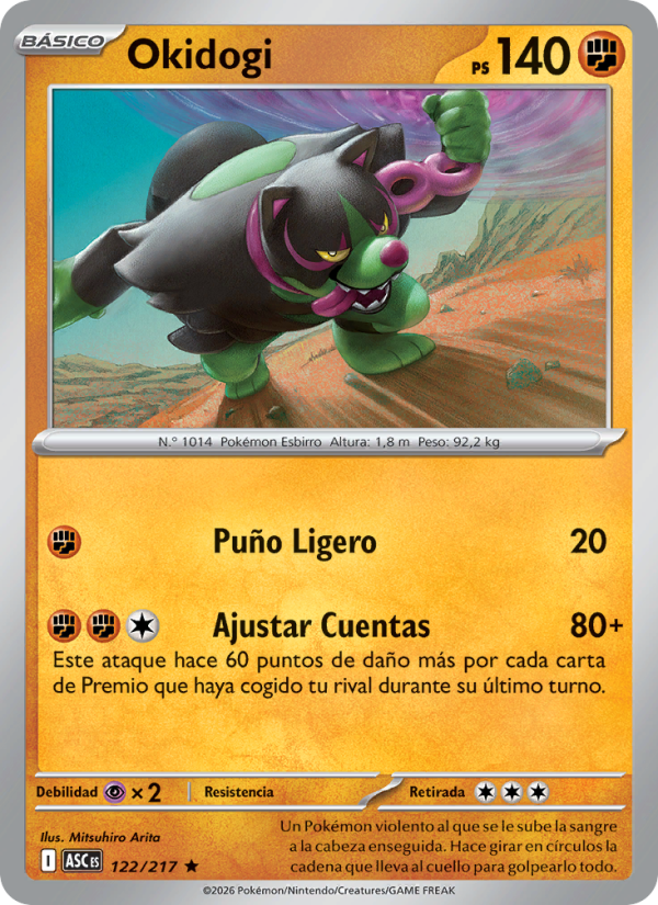 Okidogi 122 — Héroes Ascendentes (Spanish Pokémon TCG card)