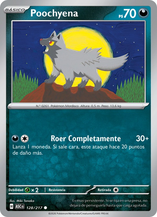 Poochyena 128 — Héroes Ascendentes (Spanish Pokémon TCG card)