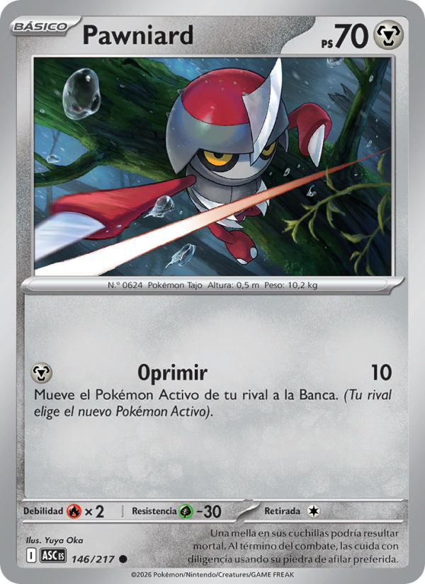 Pawniard 146 — Héroes Ascendentes (Spanish Pokémon TCG card)